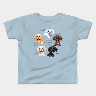 Set of cute little puppy Labrador Retriever Kids T-Shirt